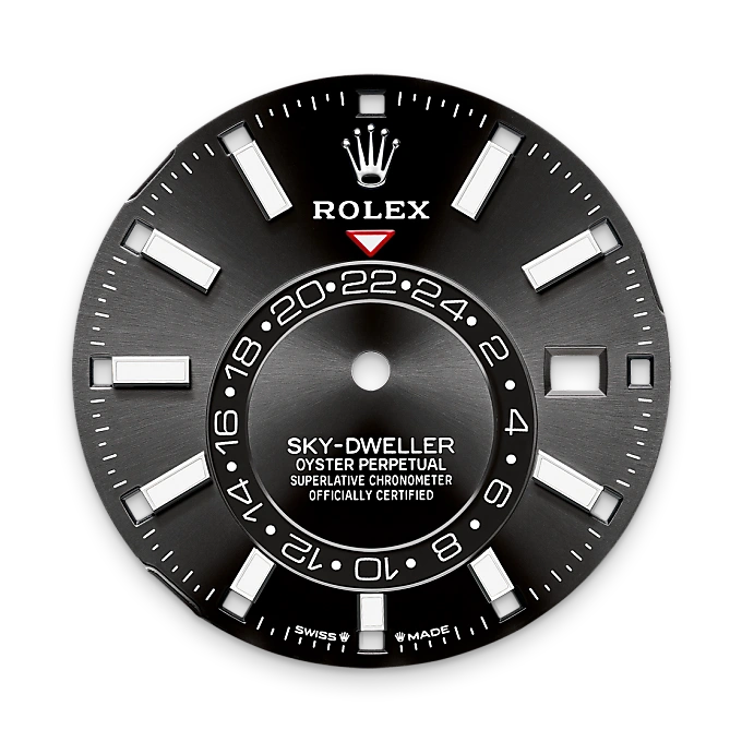 Strahlend schwarzes Zifferblatt